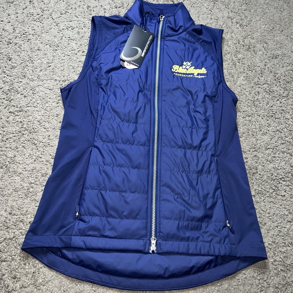 NEW Zero Restriction Golf Womens's Tess Vest Navy Blue Medium Primaloft Puffer